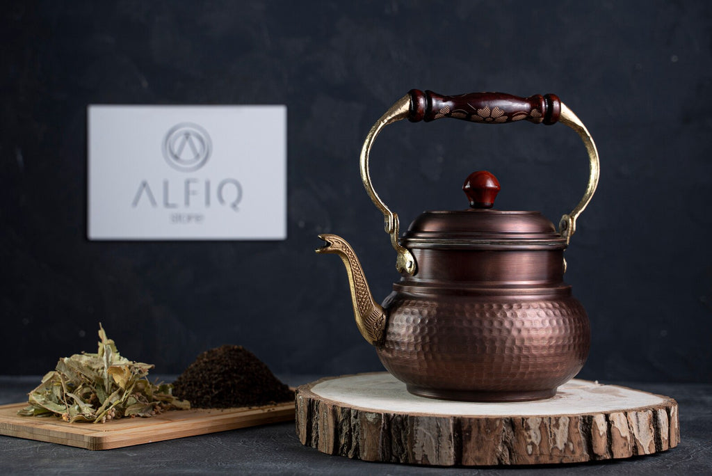 Turkish copper teapot handmade set wrought teapot tea kettle