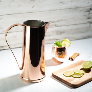 Handmade Silver-Colored Copper Water Pitcher – Elegant & Durable Beverage Jug