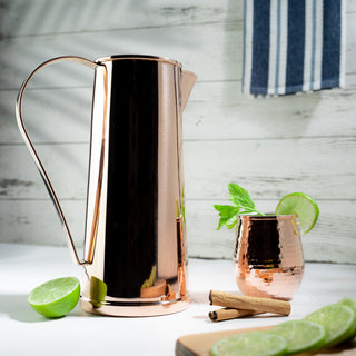 Handmade Silver-Colored Copper Water Pitcher – Elegant & Durable Beverage Jug