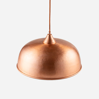 Handmade Dark Copper Dome Pendant Light with Customizable Accessories