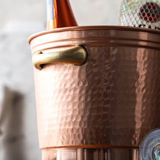 Handcrafted Hammered Copper Ice Bucket – Elegant Bar & Kitchen Essential