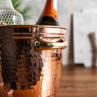 Handcrafted Hammered Copper Ice Bucket – Elegant Bar & Kitchen Essential