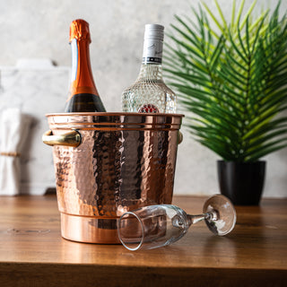 Handcrafted Hammered Copper Ice Bucket – Elegant Bar & Kitchen Essential