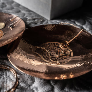 Hand-Hammered Copper Trinket & Wellness Plate – Jewelry Holder & Incense Dish