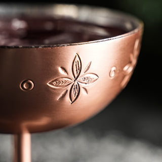 Handcrafted Copper Cocktail Goblet with Ethnic Patterns -  Copper Glasses Collection