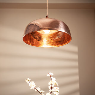 Solid Copper Pendant Light | Handmade Hammered Copper Ceiling Lighting | *Lighting Fixtures Included*