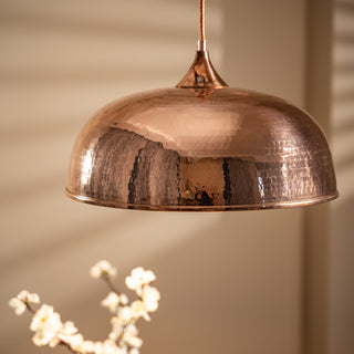 Solid Copper Pendant Light | Handmade Hammered Copper Ceiling Lighting | *Lighting Fixtures Included*