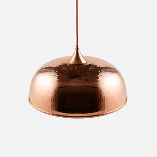 Complete Set – Handmade Dark Copper Dome Pendant Light with Customizable Accessories