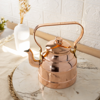 Handcrafted Solid Copper Teapot – Traditional Turkish Design, 1.5L Capacity