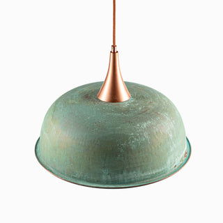 Copper Green Patina Pendant Light – Handmade Hammered Copper Chandelier