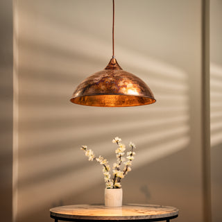 Handmade Farmhouse Dark Copper Pendant Light – Timeless Elegance for Interior & Exterior Spaces