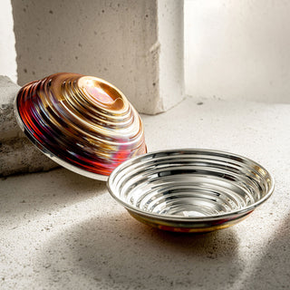 Serrated Copper Bowl Set - Handcrafted Artistry in 3 Unique Finishes (Copper, Silver, Rainbow Patina)