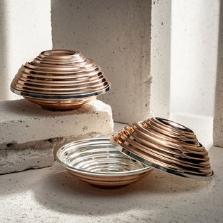 Serrated Copper Bowl Set - Handcrafted Artistry in 3 Unique Finishes (Copper, Silver, Rainbow Patina)