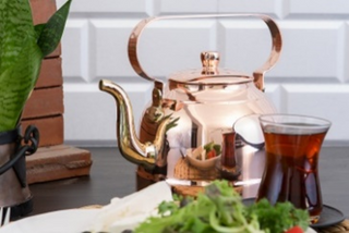 Handmade copper teapot, Traditional Turkish tea kettle, Elegant copper tea pot, Handcrafted copper kitchenware, Artisanal tea brewing kettle, Authentic Turkish coffee pot, Vintage copper tea accessory, Classic tea kettle with handle, Luxury copper tea serving pot, Premium copper cookware

