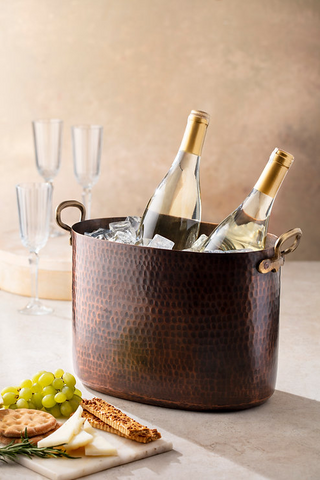 Hammered Copper Wine and Ice Bucket | Handmade Copper Beverage Pot 100% Solid Copper 320x155 mm