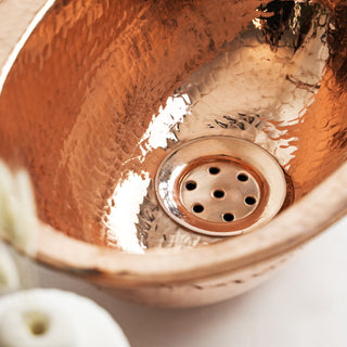 Oval Copper Drop-In Kitchen Sink | Handmade Copper Vessel Sink *Drain Cap Included*