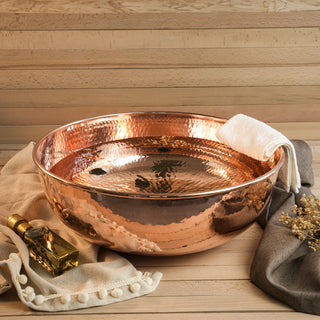 Handmade Dark Copper Pedicure Bowl – Luxurious Foot Soaking Bath & Spa Basin