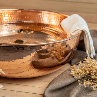 Copper Pedicure Foot Warming Bowl | Copper Relaxing Basin Spa Foot Soaking | 100% Solid Copper Self-Care Gift