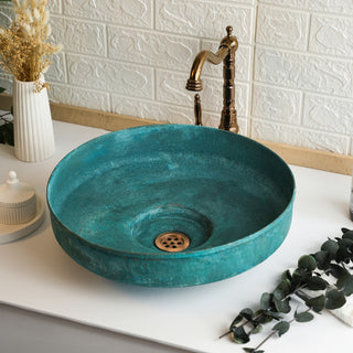 Handmade Copper Vanity Vessel Sink | Hammered Solid Copper Bathroom and Kitchen Sink | *Drain Cap Included*