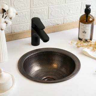 Handmade Round Dark Copper Drop-In Sink – Farmhouse Undermount/Drop-In Basin