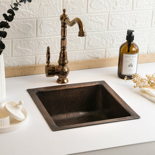 Handmade Hammered Copper Undermount Kitchen Sink – Farmhouse Style with Drain Cap