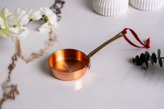 mini copper frying pan, tiny kitchen decor, dollhouse cookware, miniature kitchen accessory, 5cm copper pan, copper frying pan ornament, Handmade Pure Copper Miniature Saucepan 