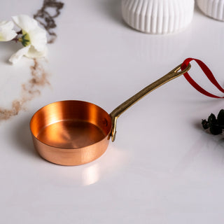 mini copper frying pan, tiny kitchen decor, dollhouse cookware, miniature kitchen accessory, 5cm copper pan, copper frying pan ornament, Handmade Pure Copper Miniature Saucepan 