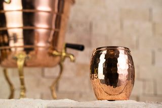 Copper Beverage Dispenser and Mug Set | All Solid Copper 100% Pure Copper